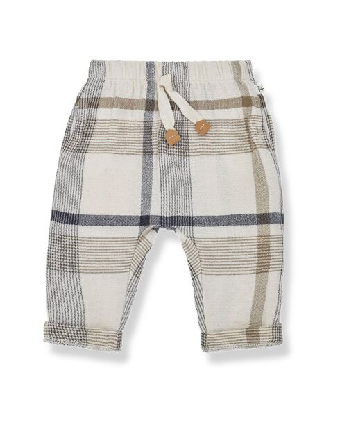 Pantalon à Carreaux  Icaro écru/beige/gris