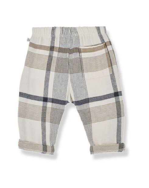 Pantalon à Carreaux  Icaro écru/beige/gris