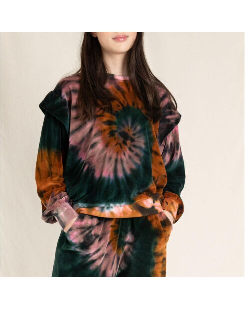 Sweat Velours Tie and Dye Carly multicolore