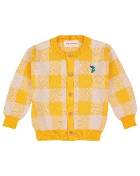 Cardigan Vichy jaune