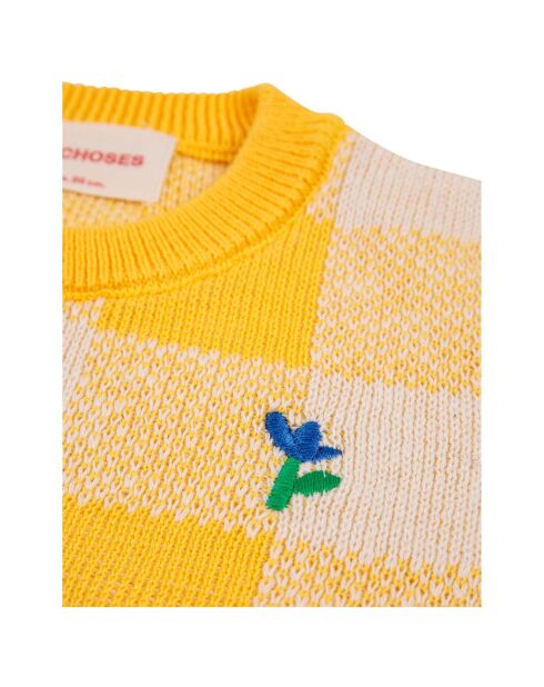 Cardigan Vichy jaune