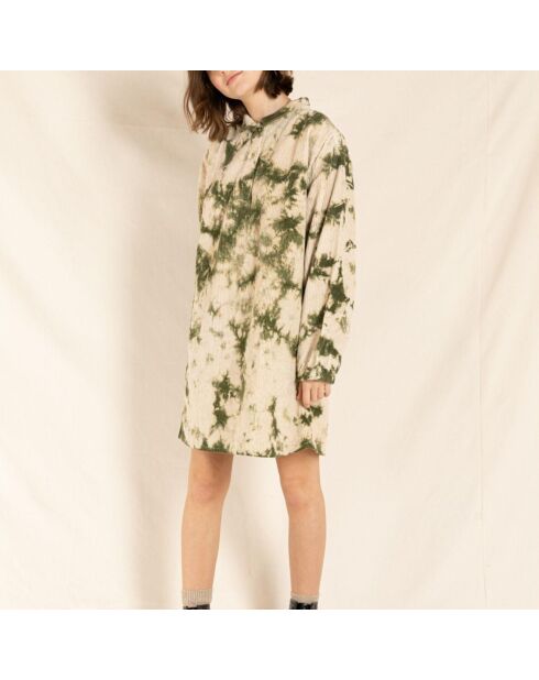 Robe Velours Côtelé Tie and Dye Skeena vert kaki