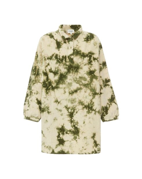 Robe Velours Côtelé Tie and Dye Skeena vert kaki