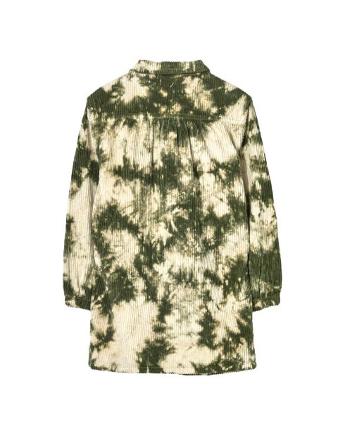 Robe Velours Côtelé Tie and Dye Skeena vert kaki