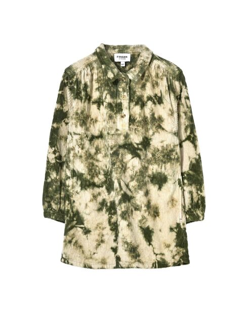 Robe Velours Côtelé Tie and Dye Skeena vert kaki