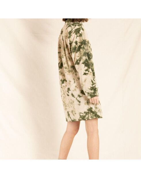Robe Velours Côtelé Tie and Dye Skeena vert kaki
