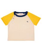 T-Shirt en Maille Bicolore écru/jaune