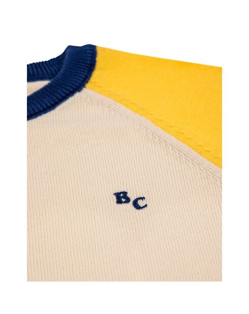 T-Shirt en Maille Bicolore écru/jaune