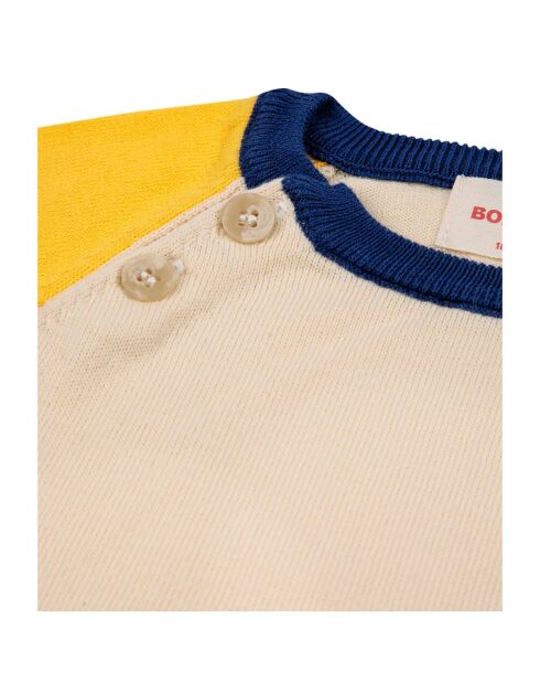T-Shirt en Maille Bicolore écru/jaune