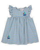 Robe en Coton Bio Rayée bleu marine