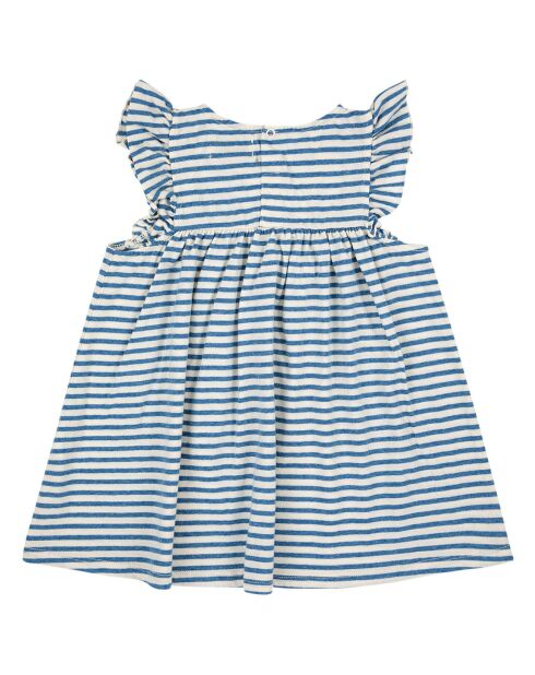 Robe en Coton Bio Rayée bleu marine