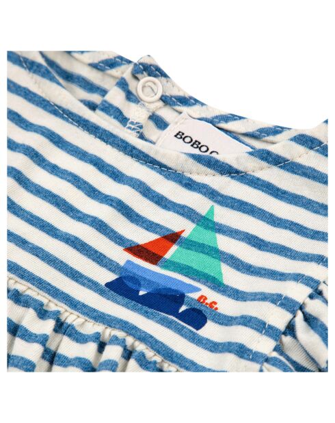 Robe en Coton Bio Rayée bleu marine
