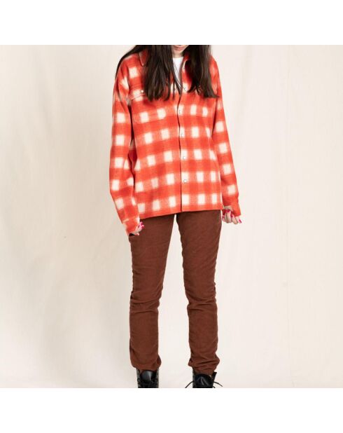 Pantalon Chino en Velours Côtelé Taille Elastique Skater marron
