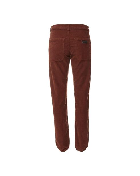 Pantalon Chino en Velours Côtelé Taille Elastique Skater marron