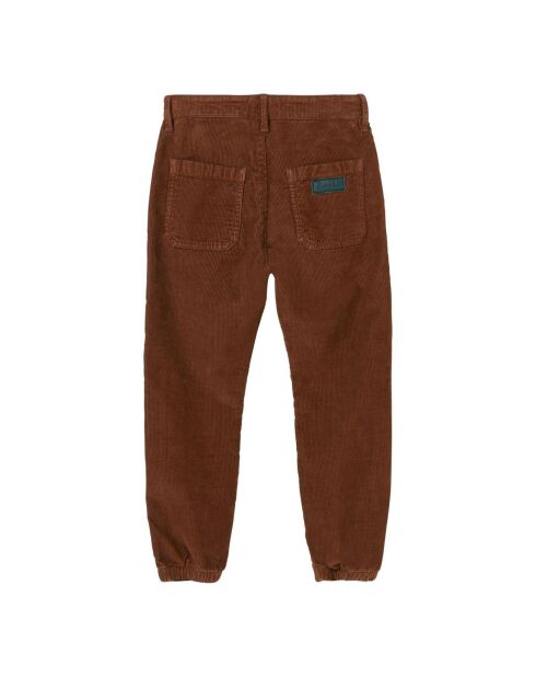 Pantalon Chino en Velours Côtelé Taille Elastique Skater marron
