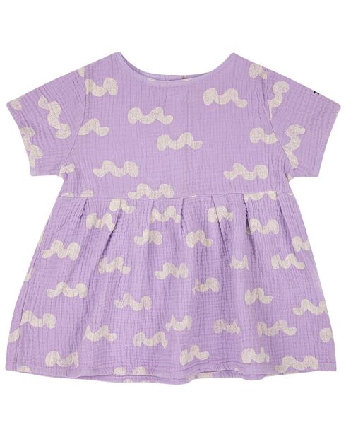 Robe en Gaze de Coton Bio Vagues lilas