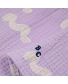 Robe en Gaze de Coton Bio Vagues lilas