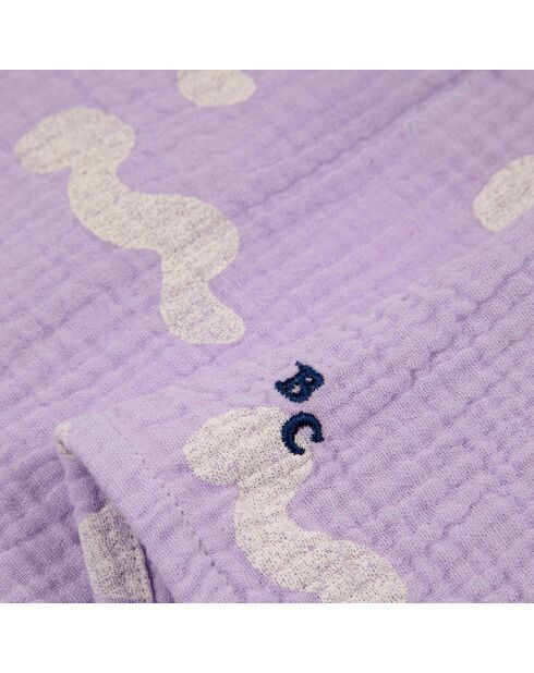 Robe en Gaze de Coton Bio Vagues lilas