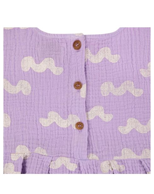 Robe en Gaze de Coton Bio Vagues lilas