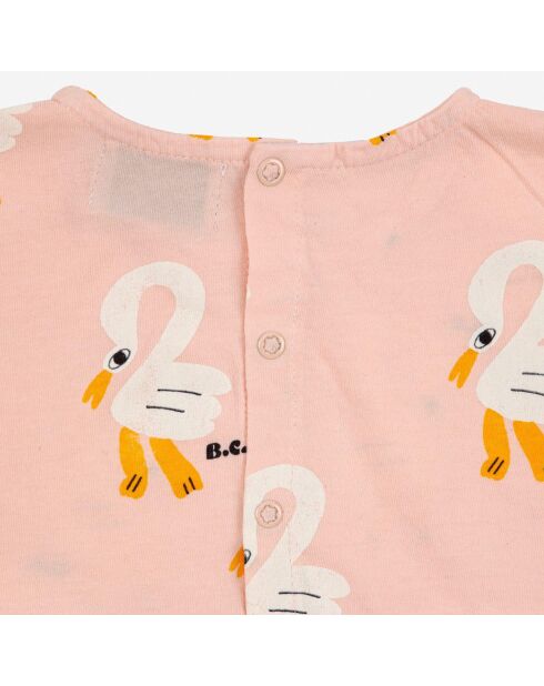 Robe Coton Bio Pélicans rose