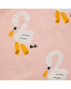 Robe Coton Bio Pélicans rose