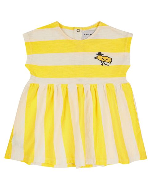 Robe en Coton Bio Rayures jaune