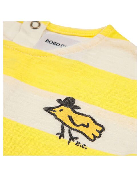 Robe en Coton Bio Rayures jaune