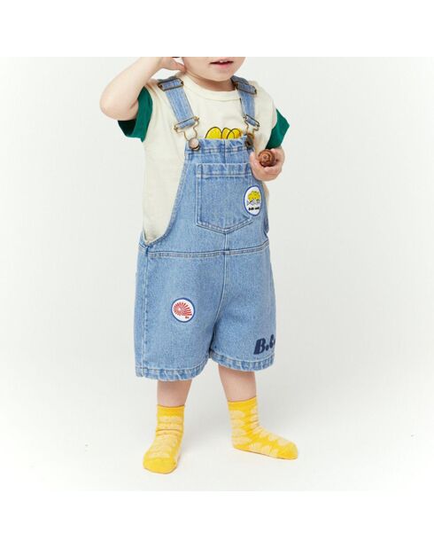 T-Shirt en Coton Bio Poissons Bébé écru/vert