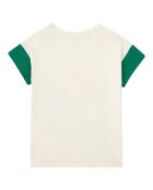 T-Shirt en Coton Bio Poissons Bébé écru/vert