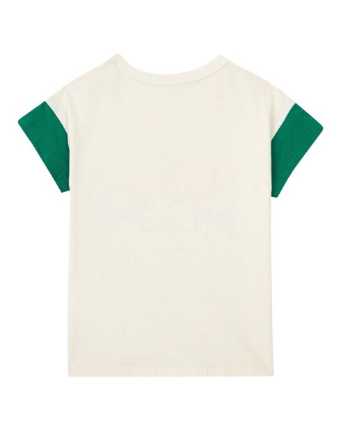 T-Shirt en Coton Bio Poissons Bébé écru/vert