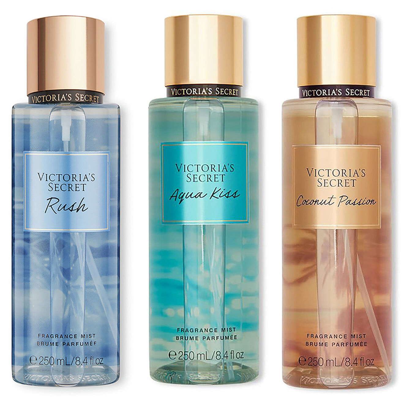 Coffret Floral & Gourmand : Aqua Kiss, Rush, Coconut Passion