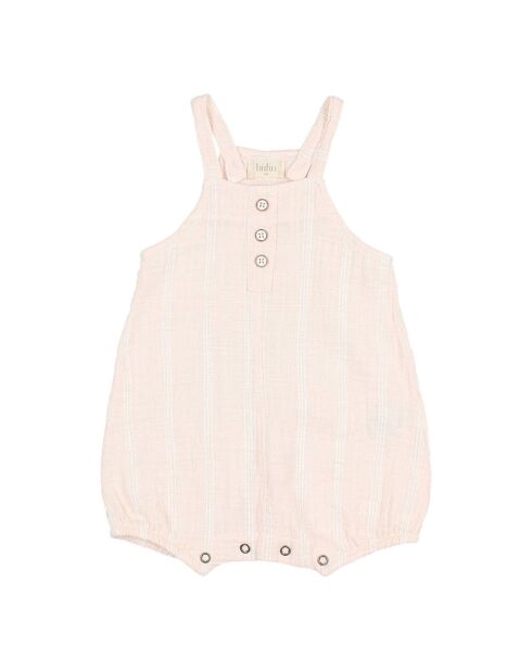 Barboteuse Texturée Rayée rose