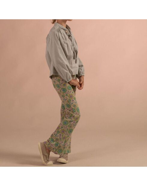 Pantaloni a zampa in spugna di cotone biologico multicolore