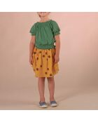Jupe à Pois Coton Bio jaune moutarde
