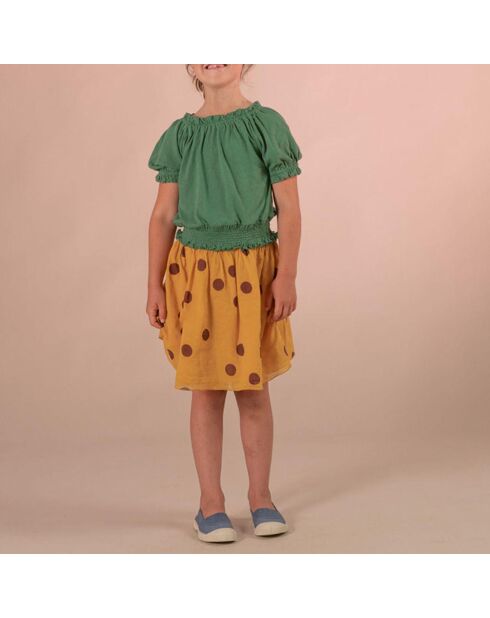 Jupe à Pois Coton Bio jaune moutarde