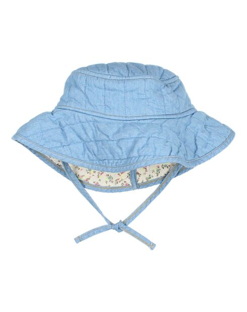 Chapeau Denim en Coton Bio Matelassé bleu jean