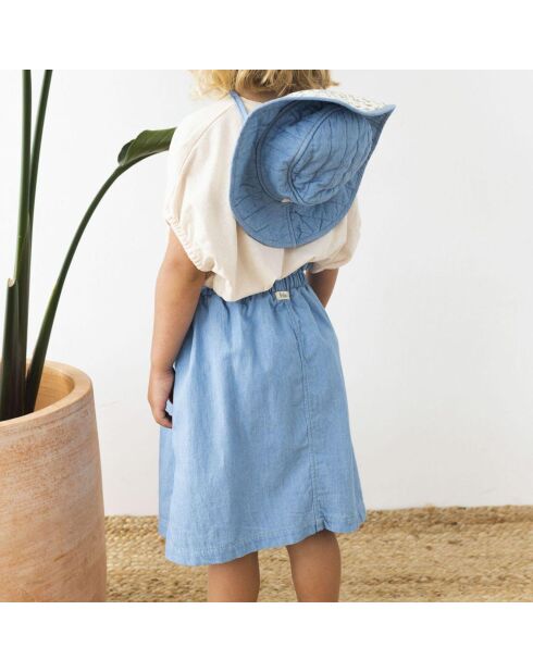 Chapeau Denim en Coton Bio Matelassé bleu jean