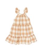 Robe Gaze de Coton Carreaux beige/écru