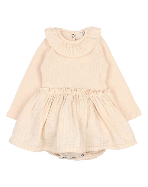 Robe-Body en Gaze de Coton Bio rose pâle