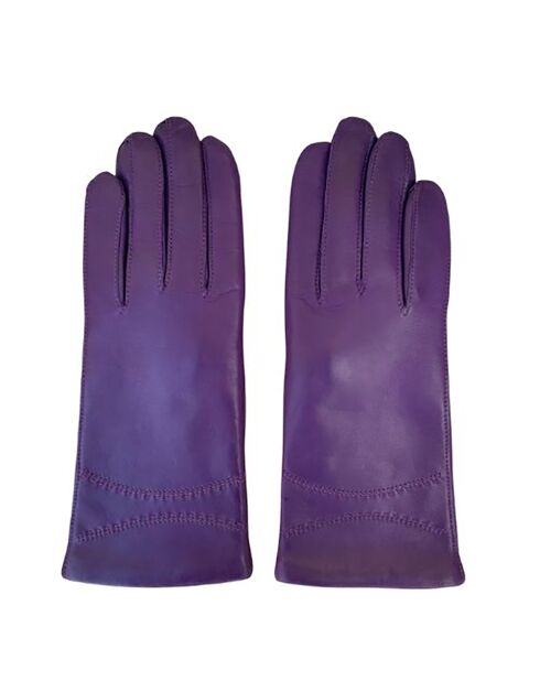 Gants en Cuir d'Agneau Amy violet foncé
