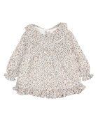 Robe en Gaze de Coton Fleurie Fall écru/imprimé