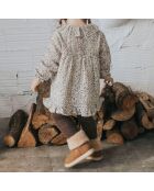 Robe en Gaze de Coton Fleurie Fall écru/imprimé