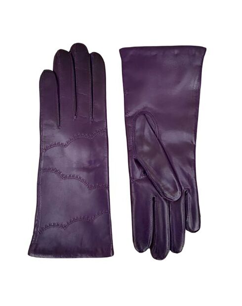 Gants en Cuir d'Agneau Cloud violet foncé