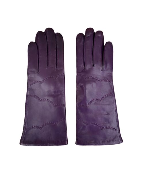 Gants en Cuir d'Agneau Cloud violet foncé