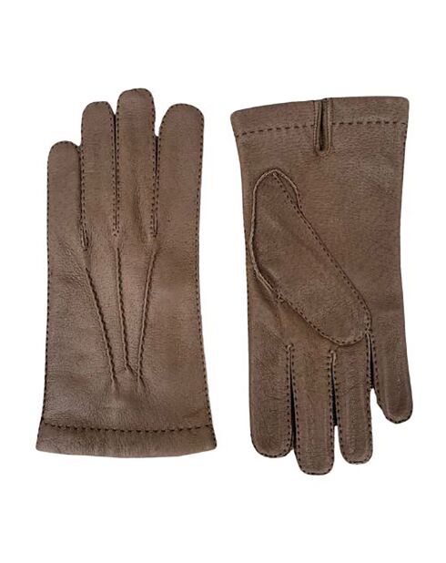 Gants en Cuir Edouard beige foncé