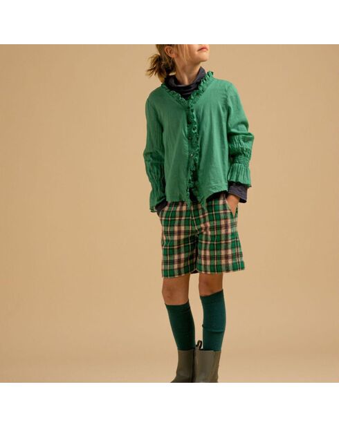 Groene geruite korte broek