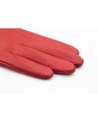 Gants en Cuir d'Agneau doublés Polaire Valois  rouges
