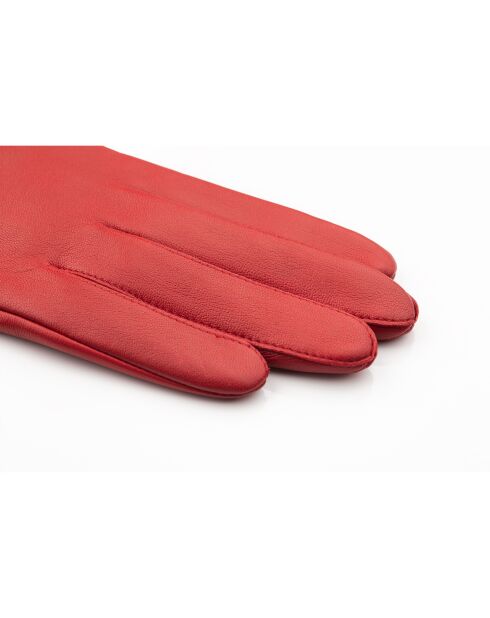 Gants en Cuir d'Agneau doublés Polaire Valois  rouges