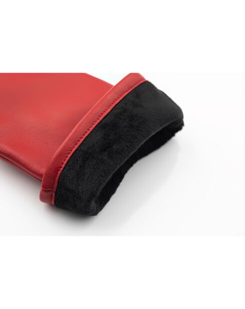 Gants en Cuir d'Agneau doublés Polaire Valois  rouges