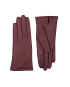 Gants en Cuir d'Agneau doublés Polaire Valois  vin